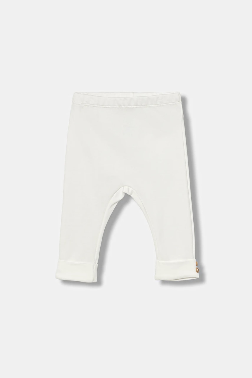 United Colors of Benetton leggins din bumbac pentru bebeluși culoarea alb, uni, 3CDIAF026