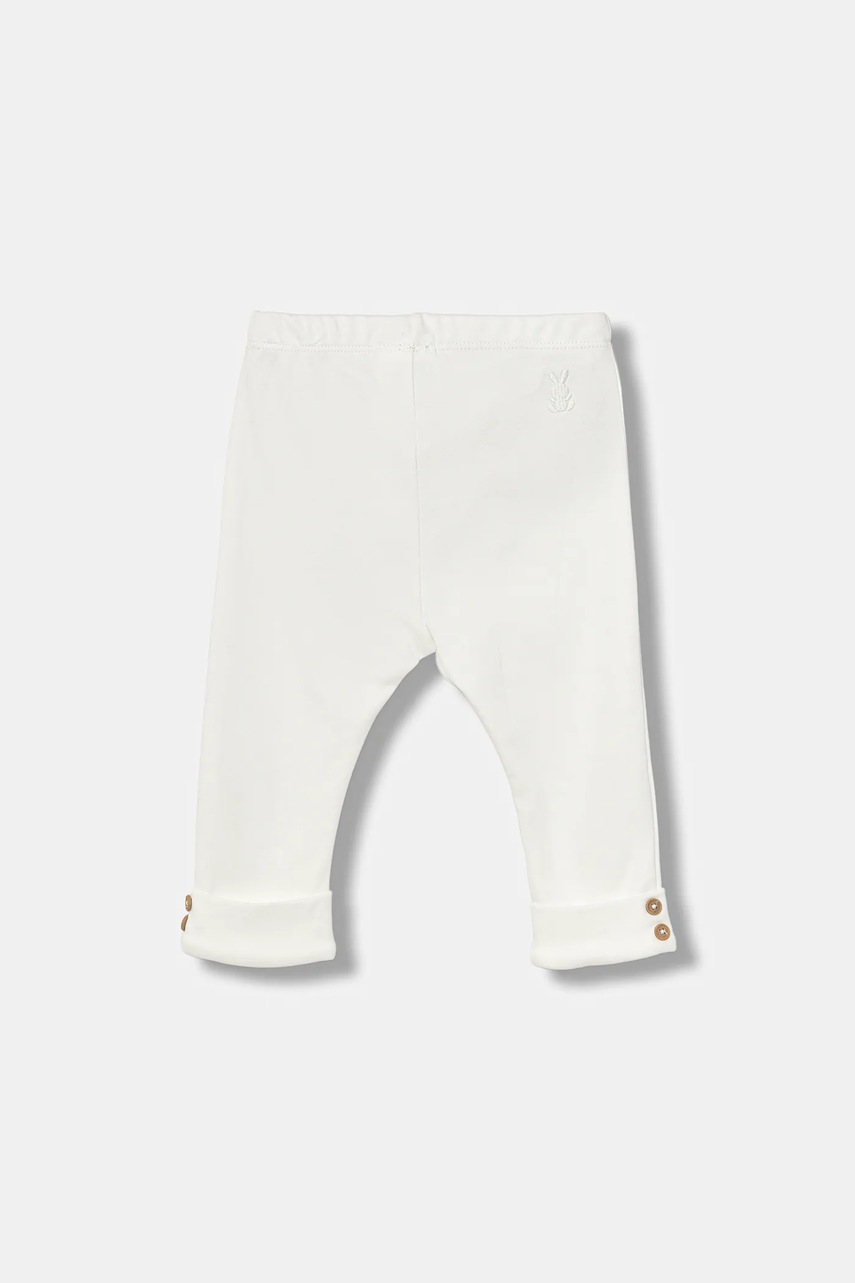 Детские хлопковые леггинсы United Colors of Benetton цвет белый однотонная 3CDIAF026