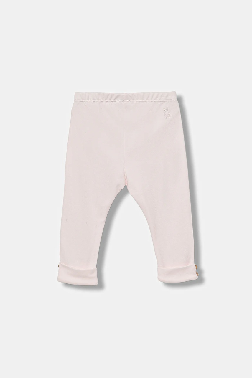 Детские хлопковые леггинсы United Colors of Benetton цвет розовый однотонная 3CDIAF026