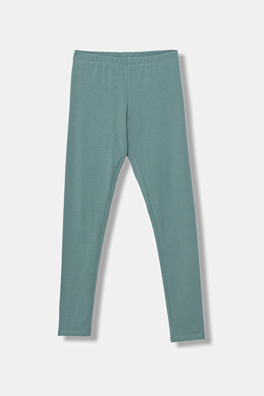 United Colors of Benetton leggins copii culoarea turcoaz, uni, 3MT1CF02G