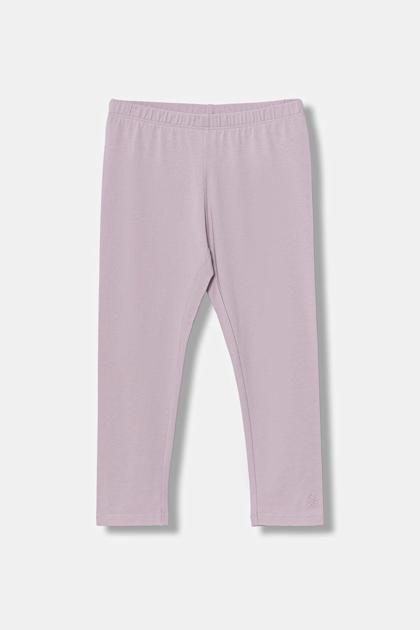 Levně Dětské legíny United Colors of Benetton fialová barva, 3MT1GF01L
