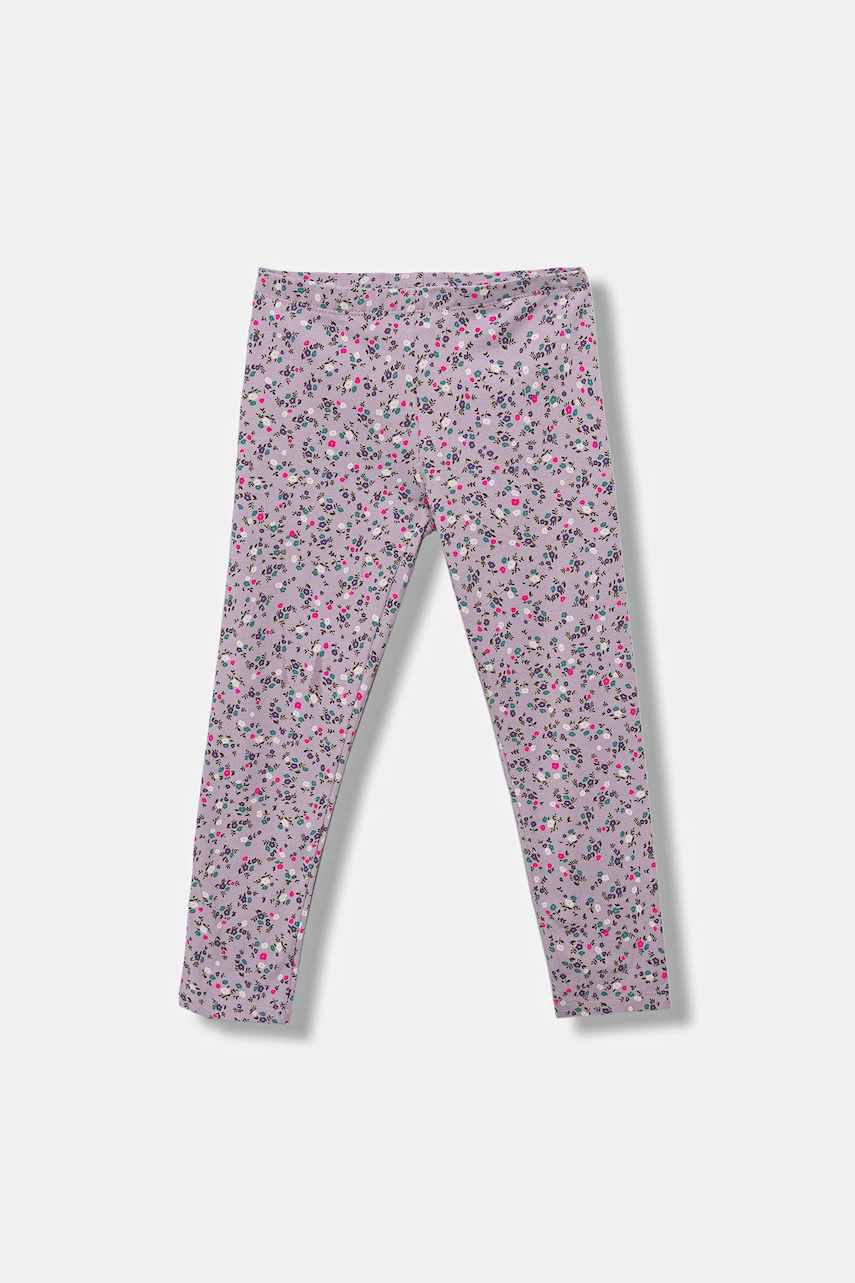 United Colors of Benetton leggins copii culoarea violet, cu imprimeu, 3UJJGF04X