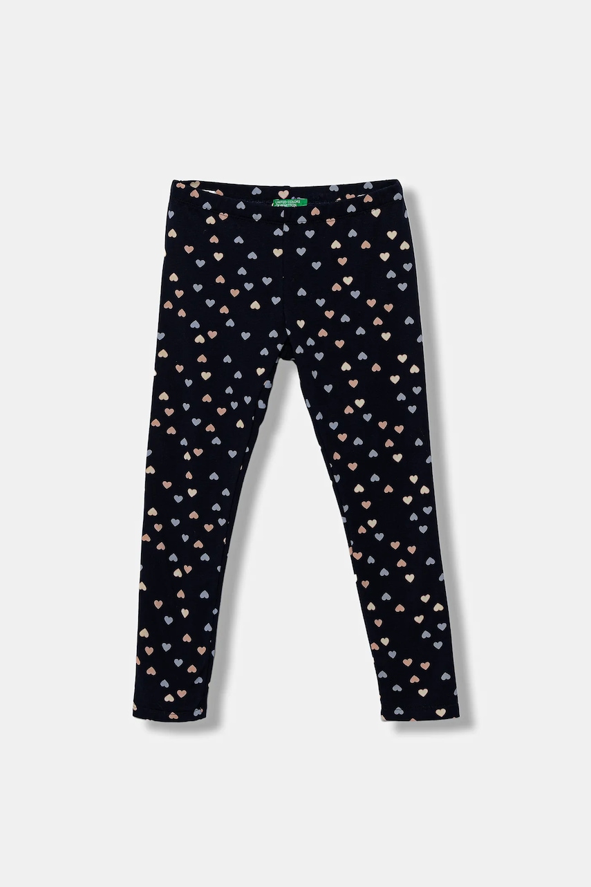 United Colors of Benetton leggins copii culoarea bleumarin, cu imprimeu, 3UJJGF04X
