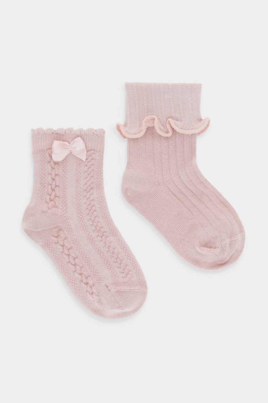 Levně Dětské ponožky United Colors of Benetton 2-pack béžová barva, 6AO5A7004