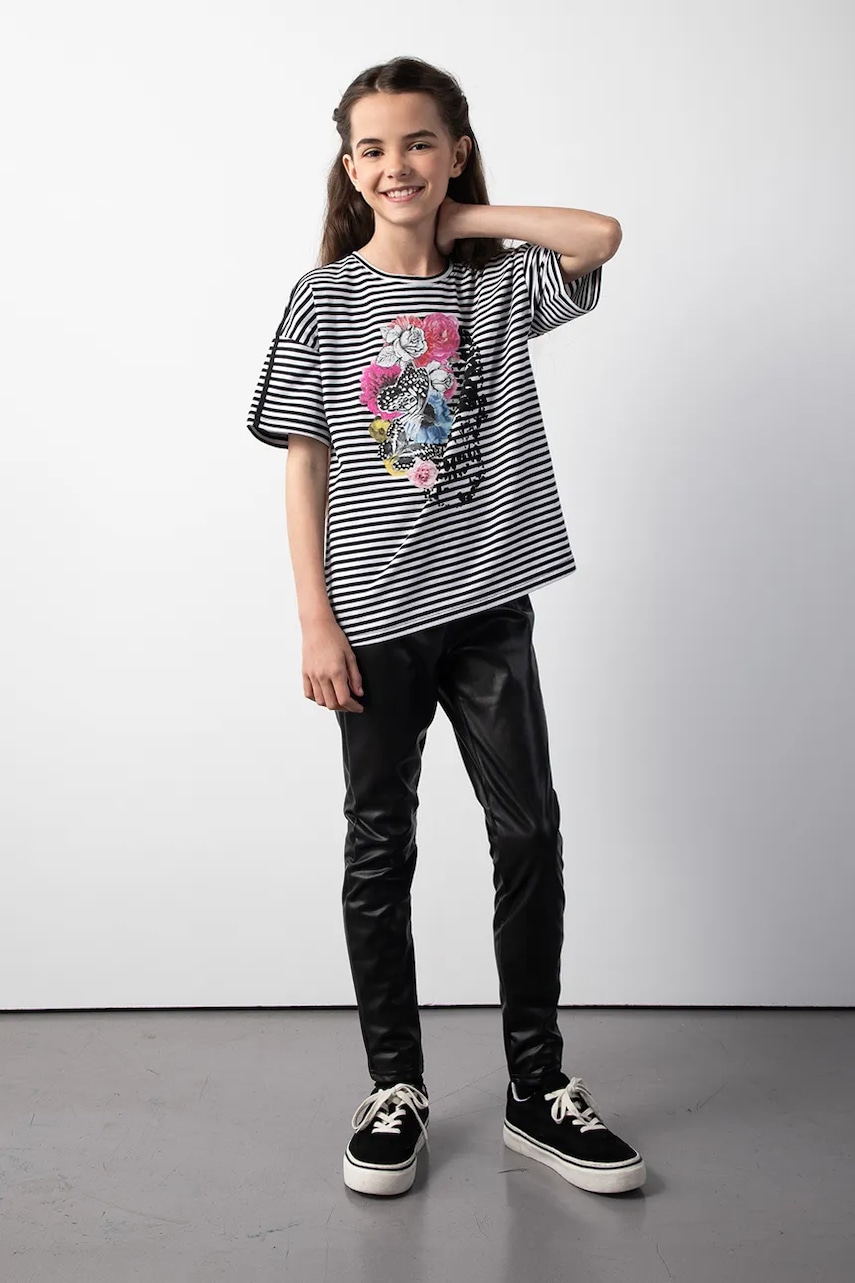Coccodrillo leggins copii culoarea negru, uni, CRAFT PUNK GIRL JUNIOR