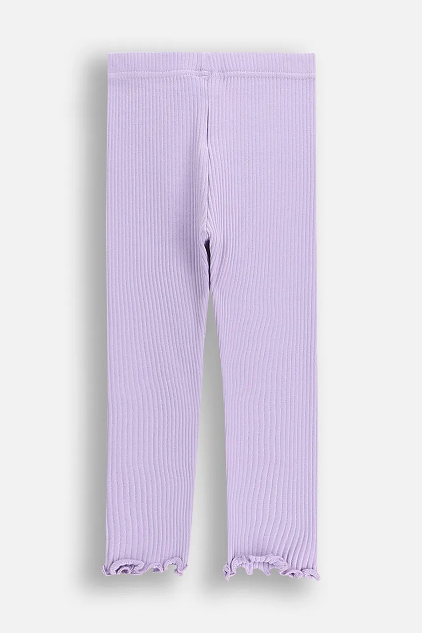 Леггинсы с хлопком для младенцев Coccodrillo цвет фиолетовый однотонные HAPPY PUPPY GIRL NEWBORN