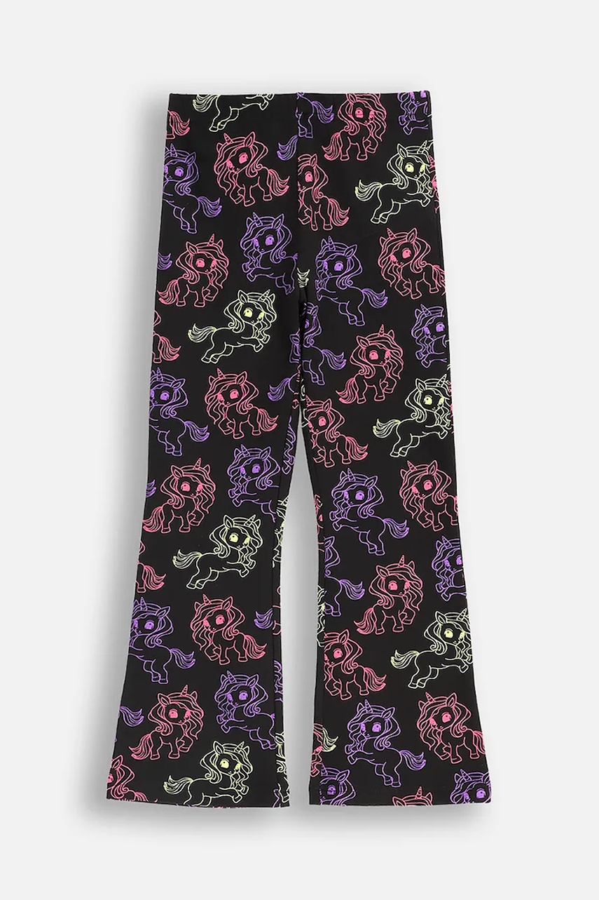 Coccodrillo colanți de bumbac pentru copii culoarea negru, cu imprimeu, RAVE GIRL KIDS