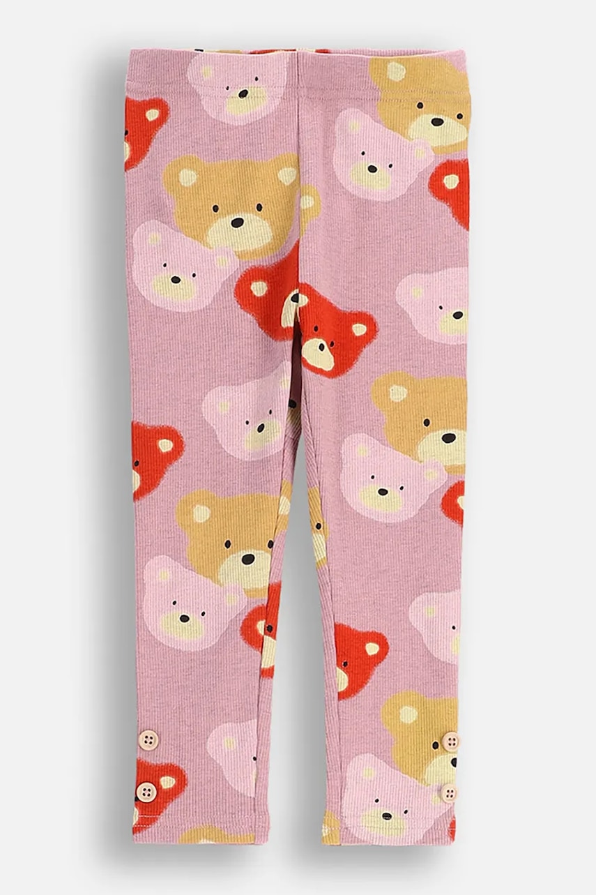 Coccodrillo leggins bebe culoarea roz, cu imprimeu, TEDDY BEAR GIRL NEWBORN