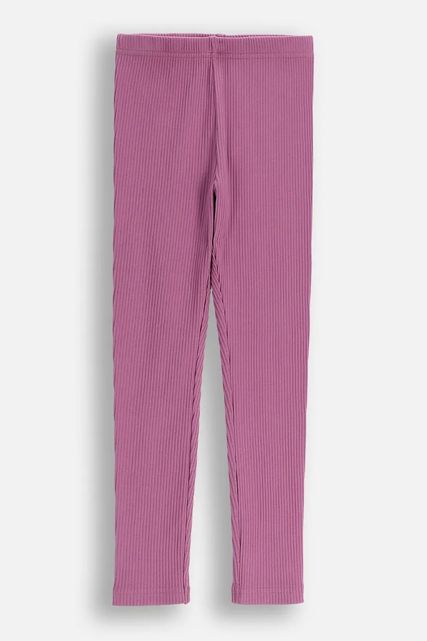 Coccodrillo leggins copii culoarea violet, uni, WINTER COSY GRIL KIDS