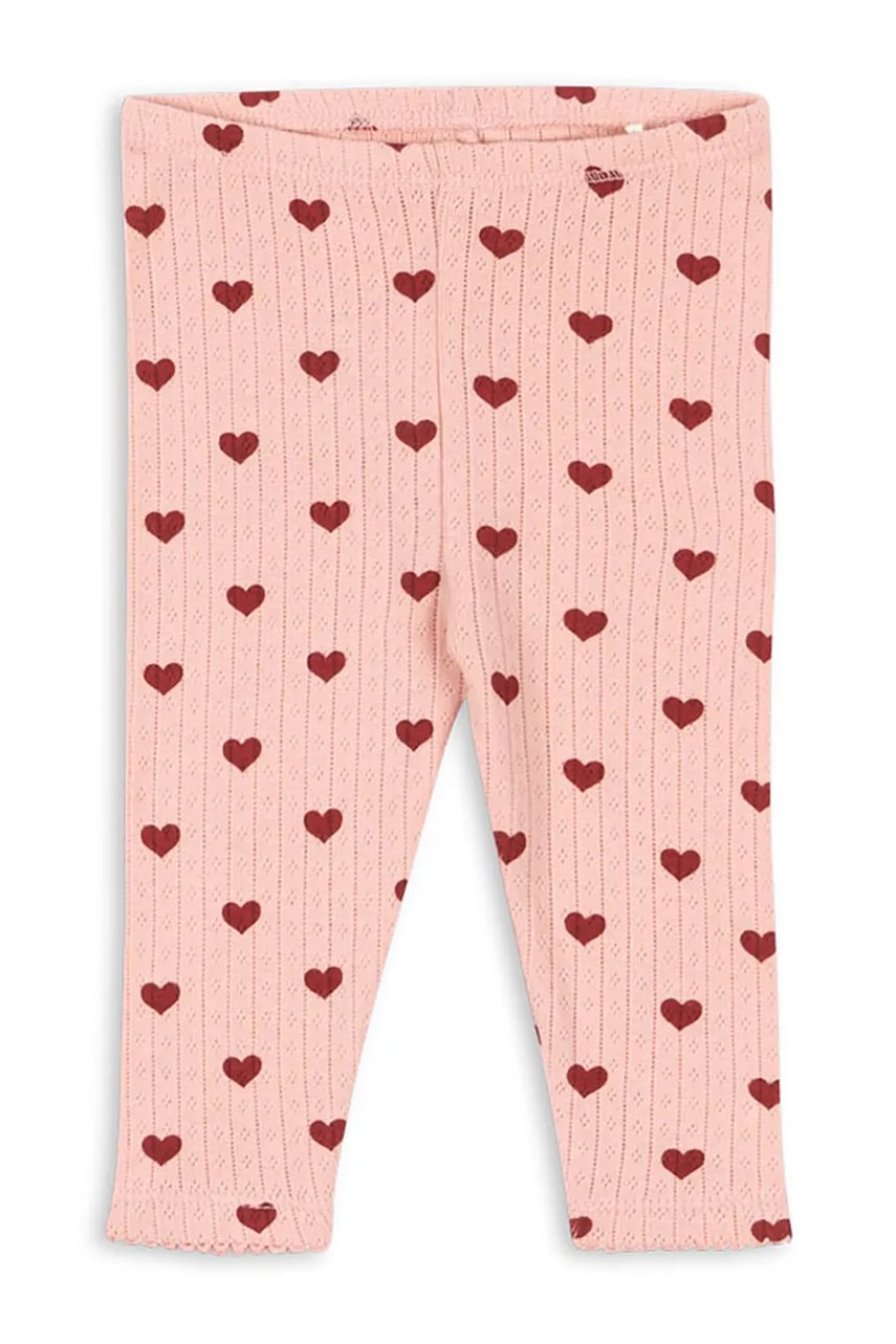 Konges Sløjd leggins din bumbac pentru copii MINNIE PANTS GOTS culoarea roz, modelator, KS104515