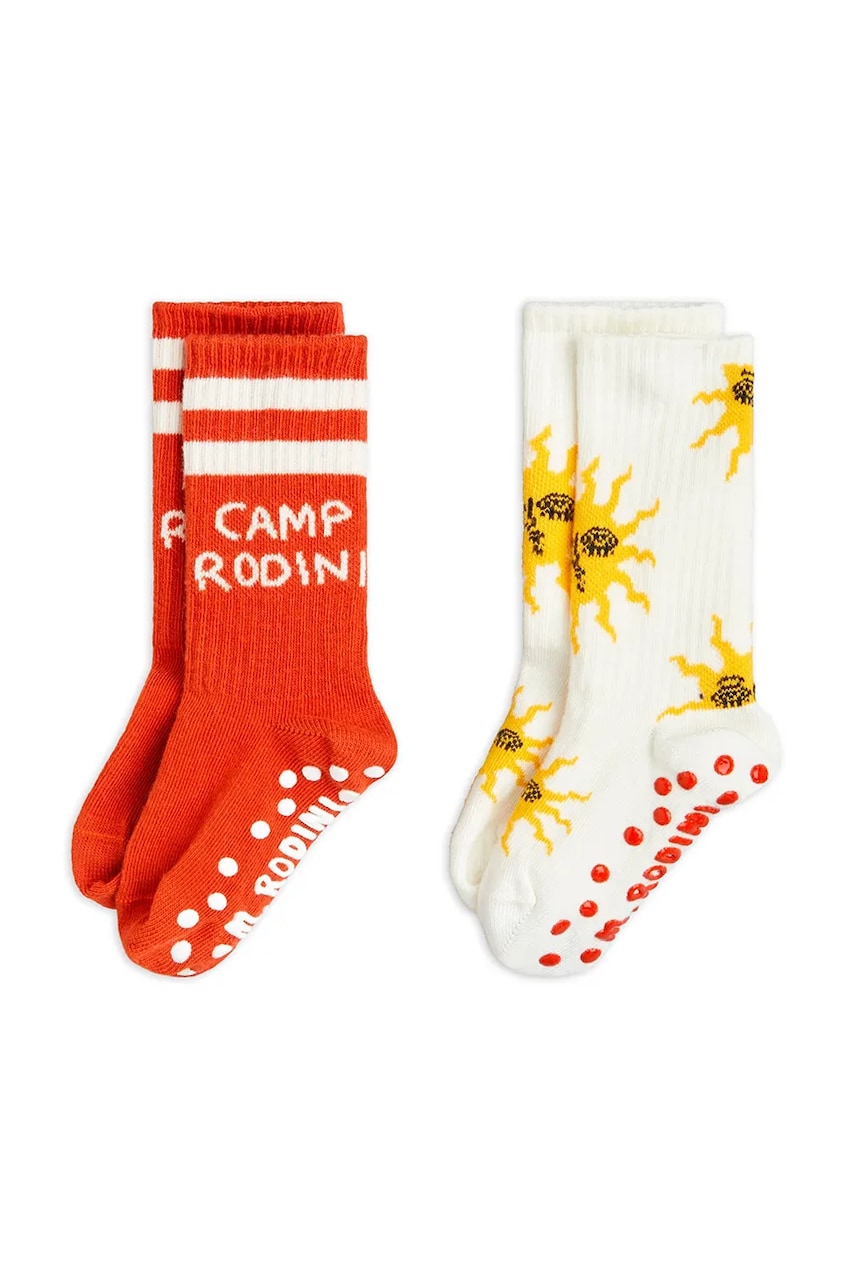 Mini Rodini șosete copii Sun 2-pack culoarea rosu, 2566010800