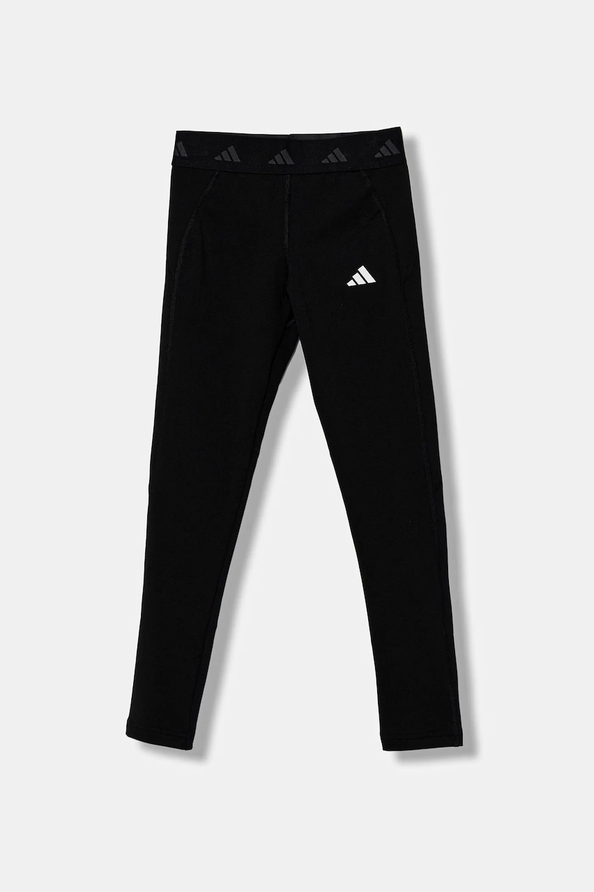 Levně Dětské legíny adidas černá barva, s potiskem, JN2045
