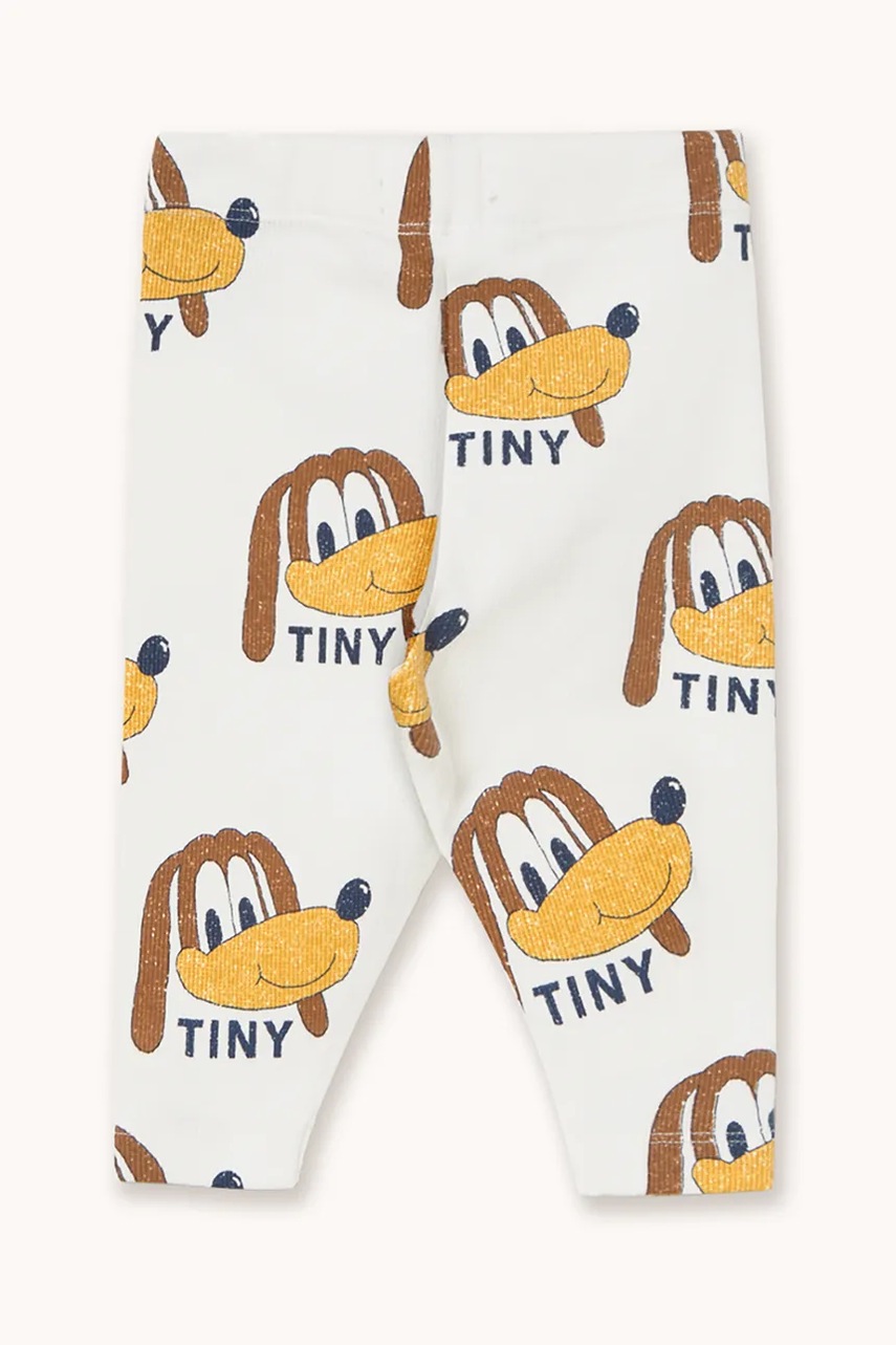 Дитячі бавовняні легінси Tinycottons DOGS RIB BABY PANT колір білий візерунок AW25-244