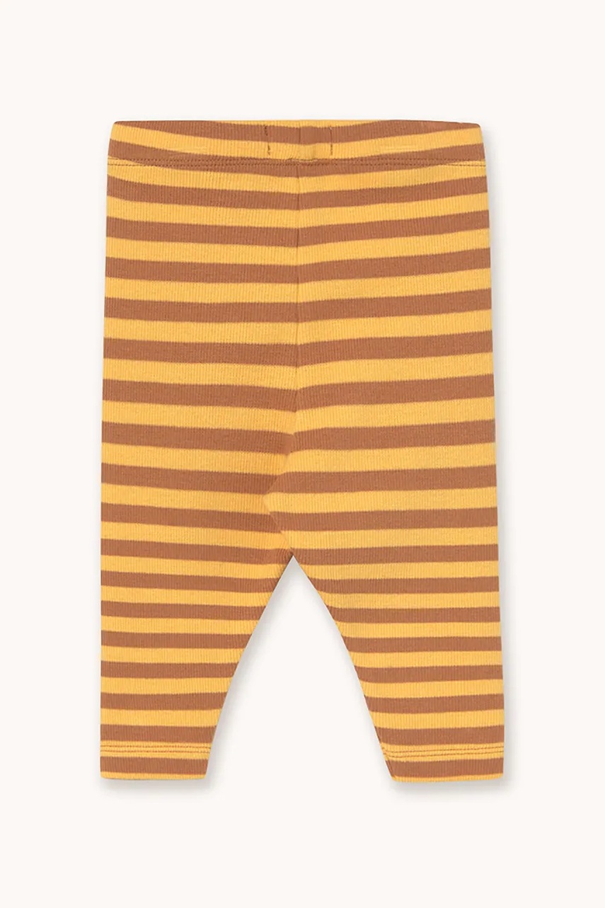 Легінси для немовлят Tinycottons STRIPES RIB BABY PANT колір жовтий візерунок AW25-255