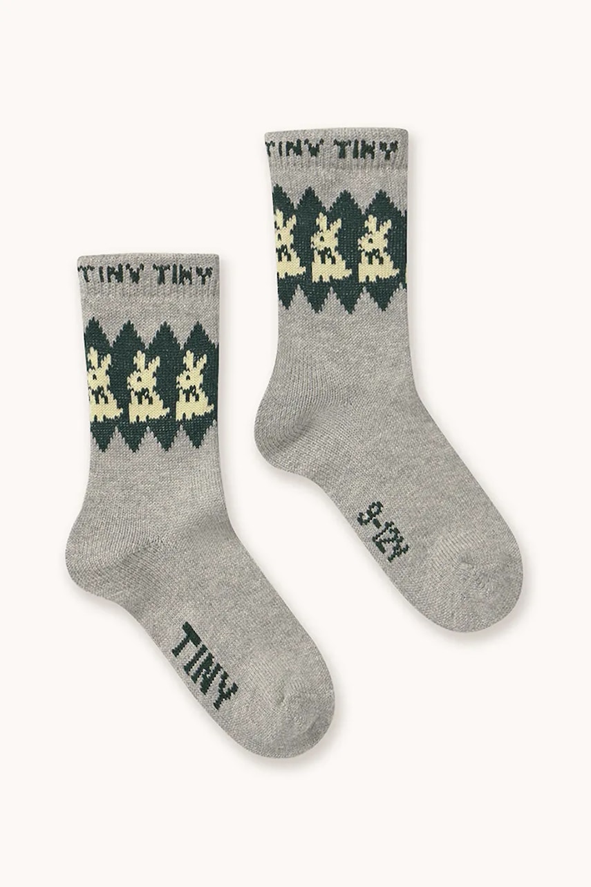 Детские шерстяные носки Tinycottons RABBITS WOOL MEDIUM SOCKS цвет серый AW25-537 Детские шерстяные носки Tinycottons RABBITS WOOL MEDIUM SOCKS цвет серый AW25-537