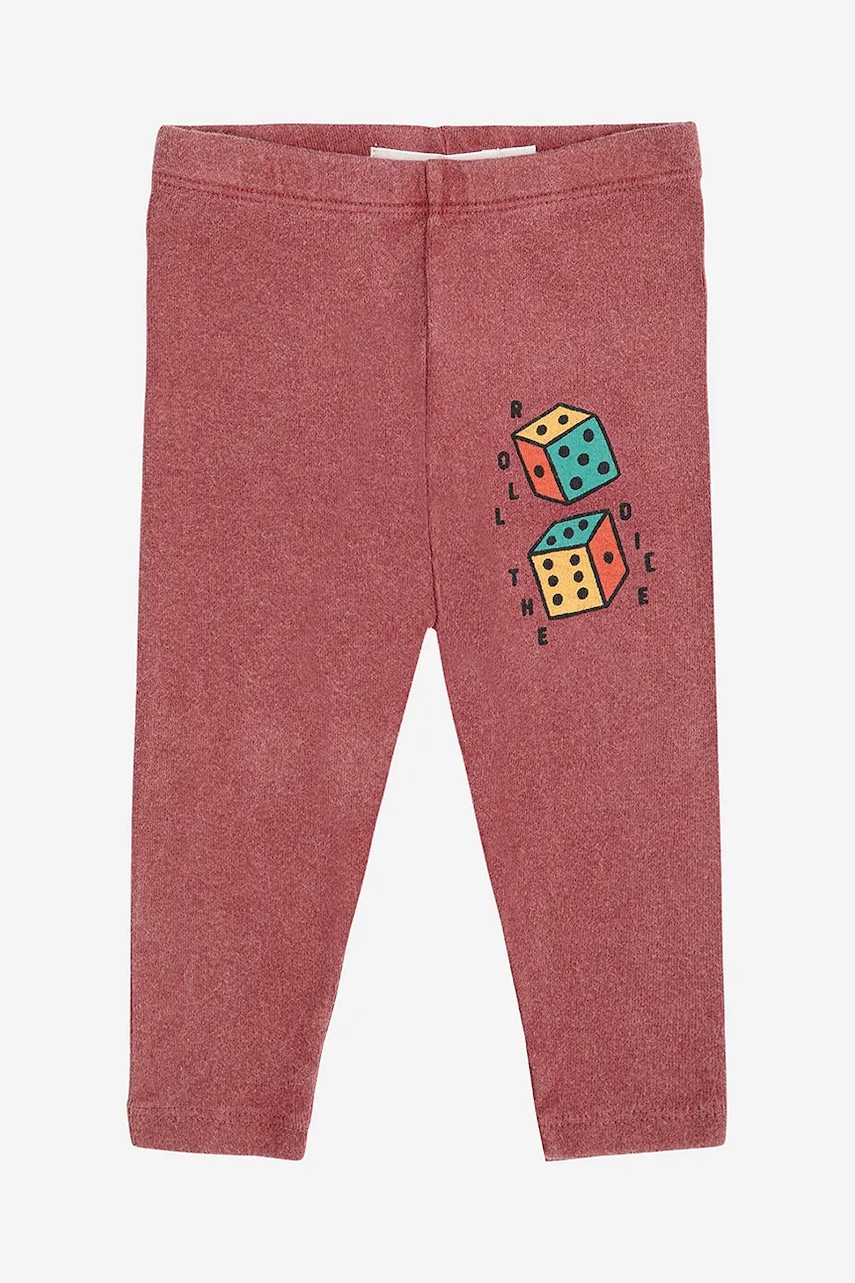 Bobo Choses leggins bebe Roll the dice culoarea roz, cu imprimeu, 225AB119