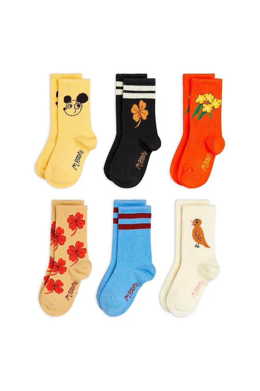 Levně Dětské ponožky Mini Rodini Clover 6-pack černá barva, 25760117