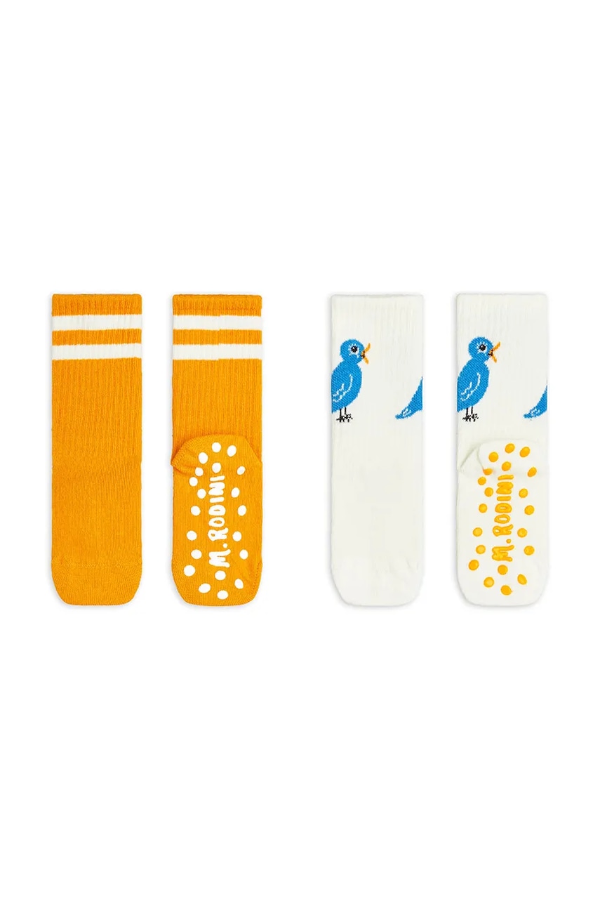 Детские носки Mini Rodini Bird 2 шт цвет белый 25760118 Детские носки Mini Rodini Bird 2 шт цвет белый 25760118