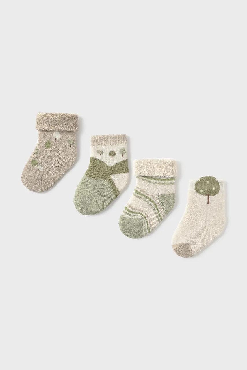Mayoral Newborn șosete copii 4-pack culoarea verde, 9917