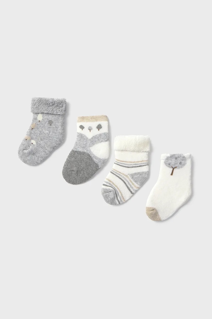Mayoral Newborn șosete copii 4-pack culoarea gri, 9917