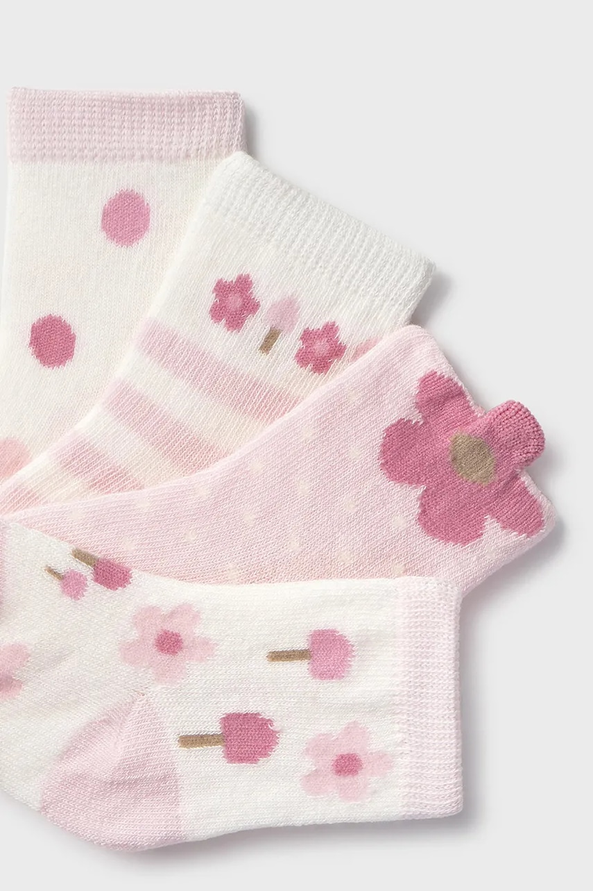 Детские носки Mayoral Newborn 4 шт цвет розовый 9921 Детские носки Mayoral Newborn 4 шт цвет розовый 9921