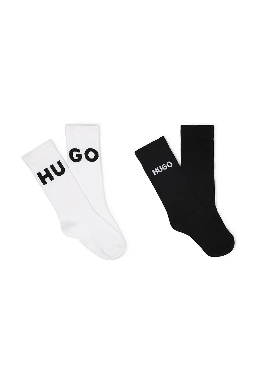 Levně Dětské ponožky HUGO 2-pack černá barva, G00562