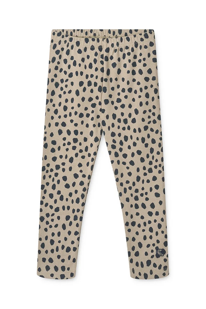 Детские леггинсы Liewood Marien Printed Rib Leggings цвет бежевый узор LW20353