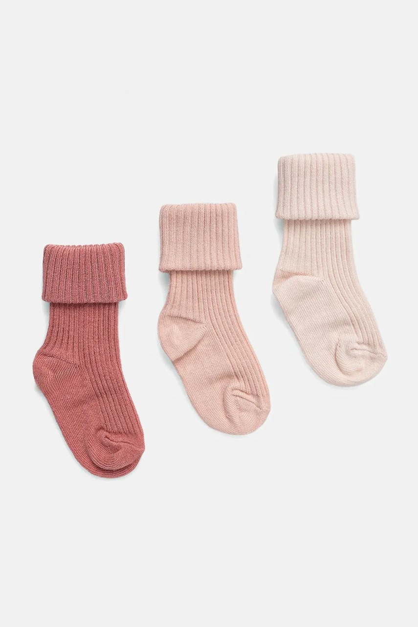 Levně Kojenecké ponožky United Colors of Benetton 3-pack růžová barva, 6ORAA7006