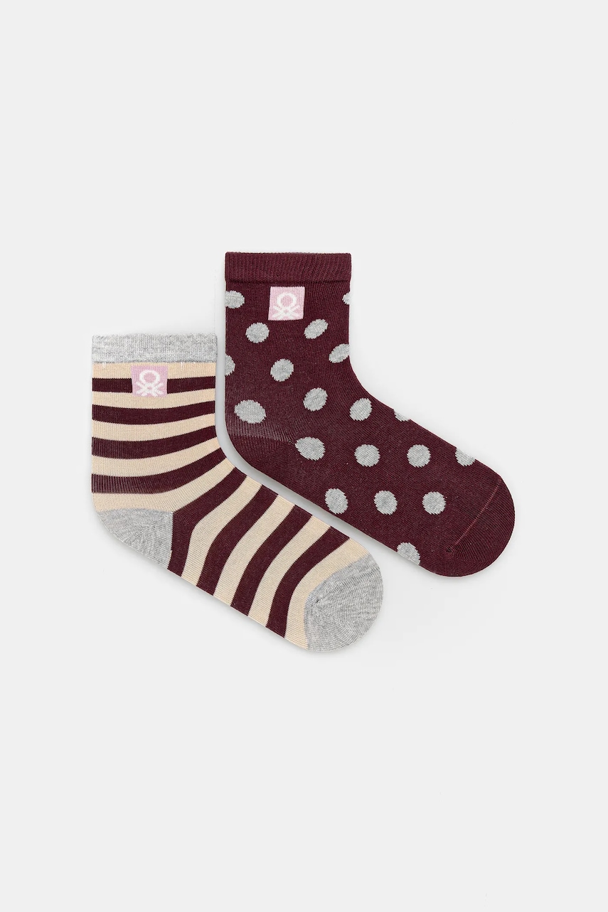 Levně Dětské ponožky United Colors of Benetton 2-pack béžová barva, 6AO30704F
