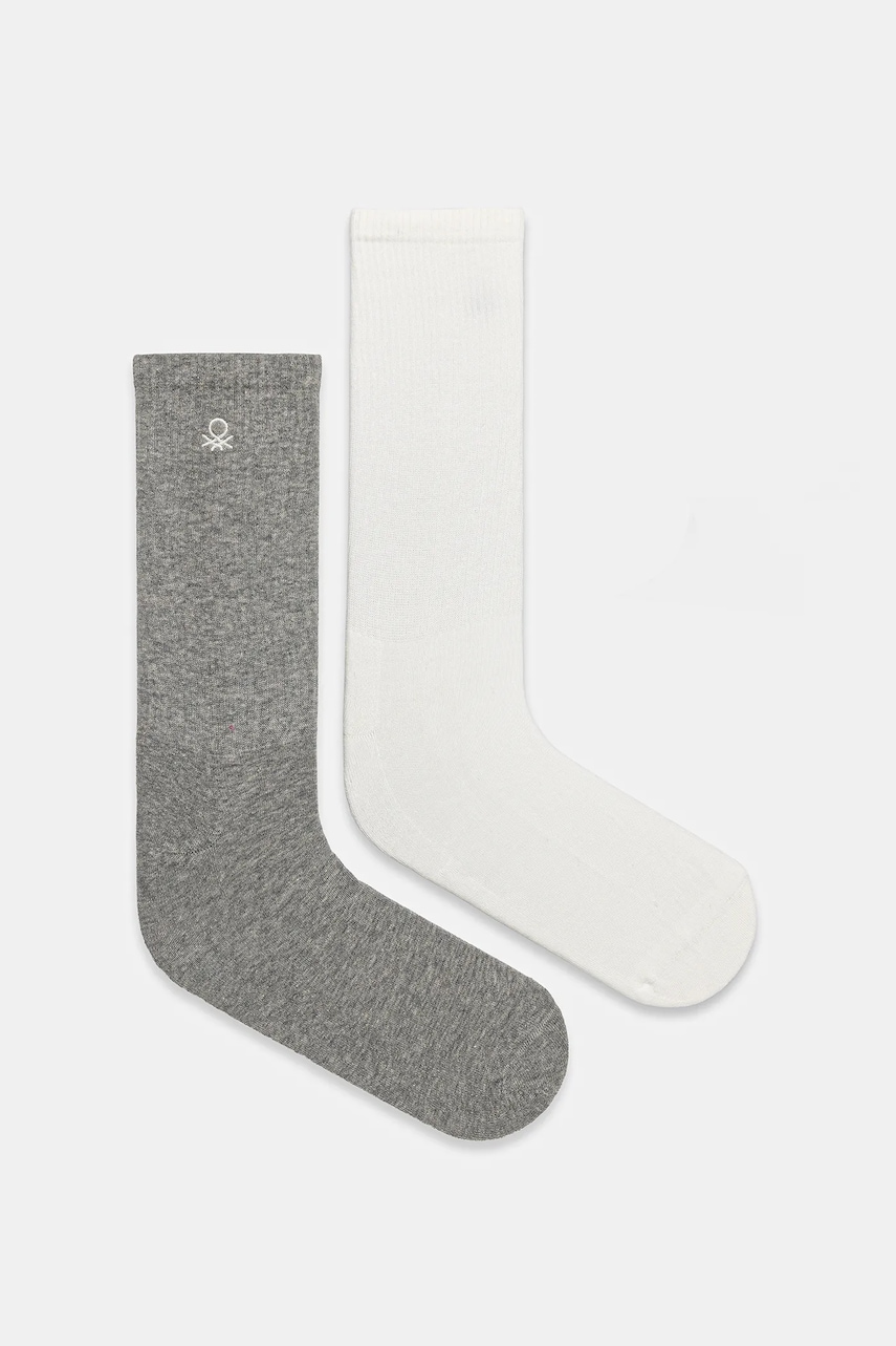 Levně Dětské ponožky United Colors of Benetton 2-pack šedá barva, 6AO50702A