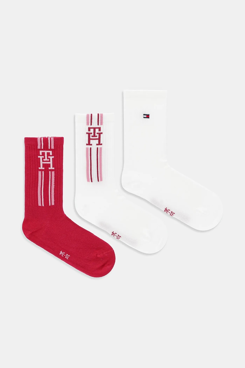 Levně Dětské ponožky Tommy Hilfiger 3-pack růžová barva, 701236331