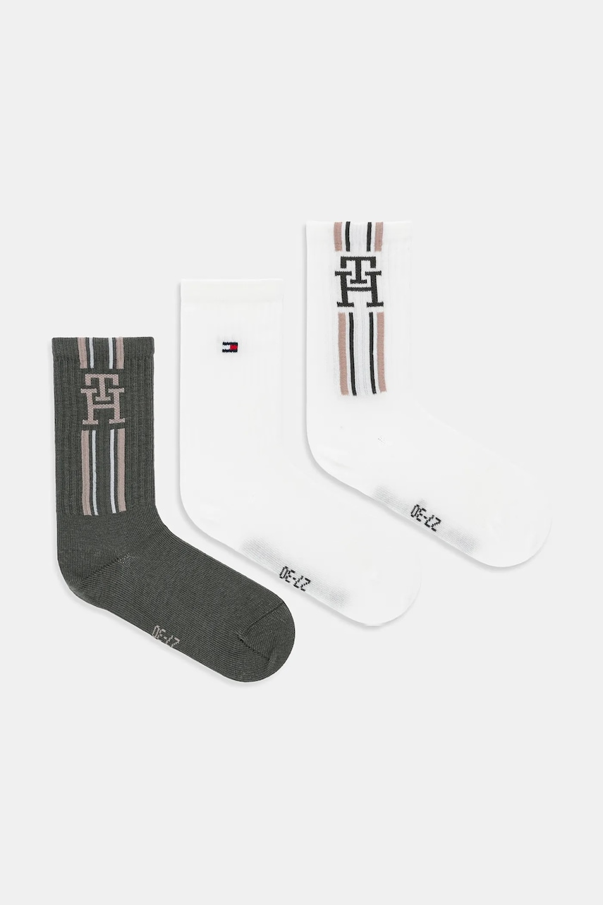 Levně Dětské ponožky Tommy Hilfiger 3-pack zelená barva, 701236331