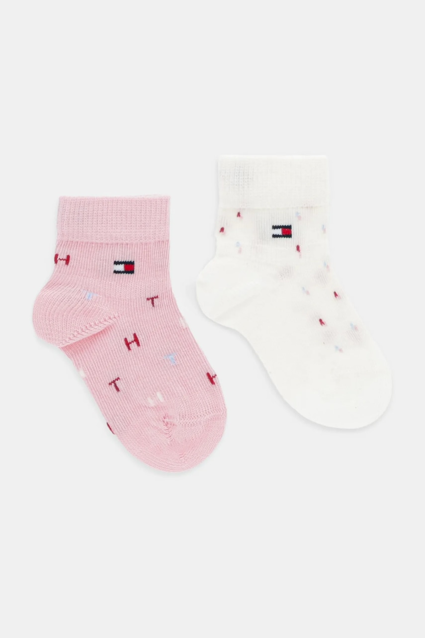 Levně Dětské ponožky Tommy Hilfiger 2-pack růžová barva, 701236335