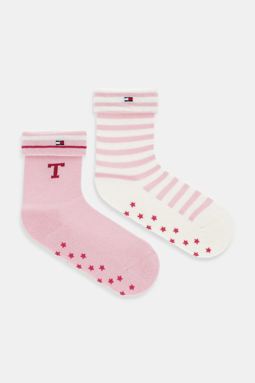 Levně Dětské ponožky Tommy Hilfiger 2-pack růžová barva, 701236337