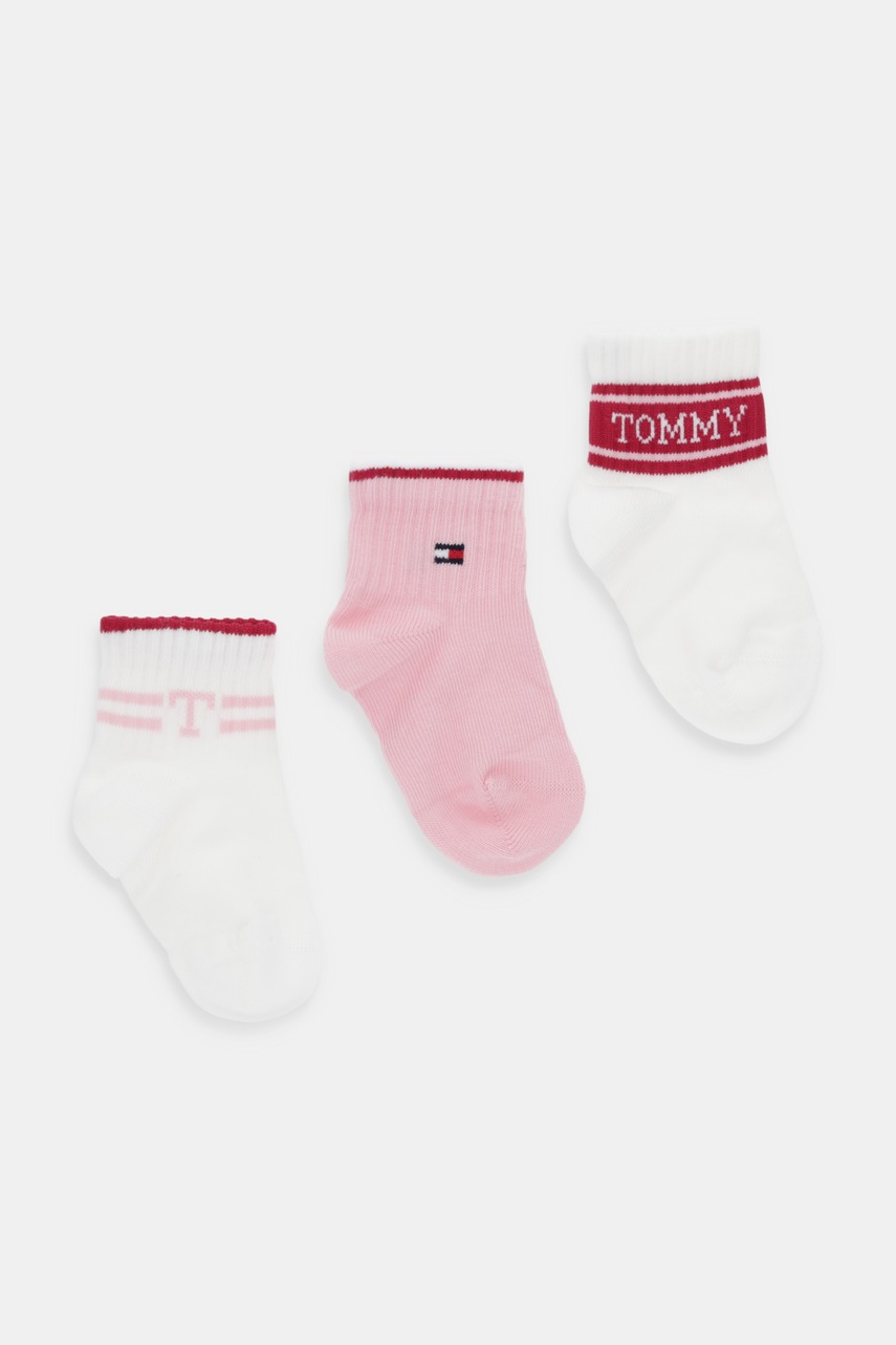 Levně Dětské ponožky Tommy Hilfiger 3-pack růžová barva, 701236341