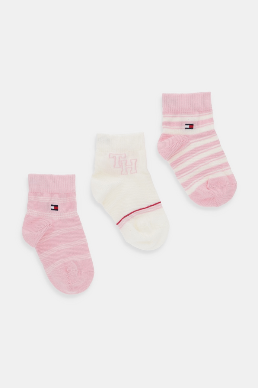 Levně Dětské ponožky Tommy Hilfiger 3-pack růžová barva, 701236342