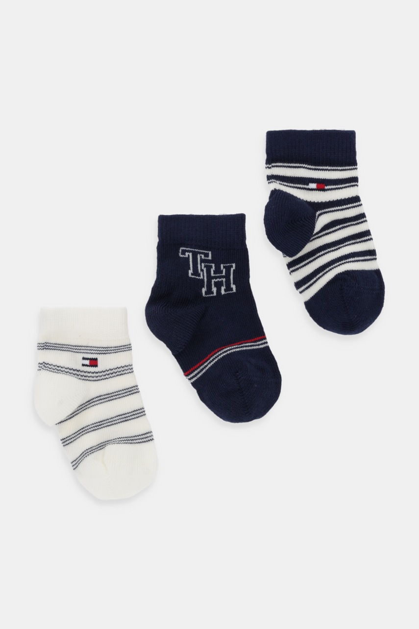 Levně Dětské ponožky Tommy Hilfiger 3-pack tmavomodrá barva, 701236342