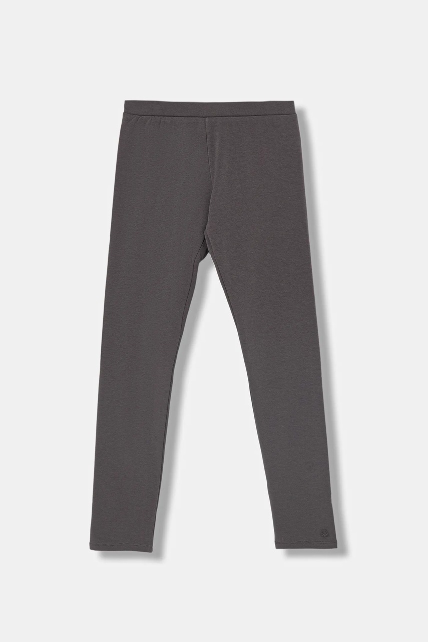 United Colors of Benetton leggins copii culoarea gri, uni, 3K1CCF03M