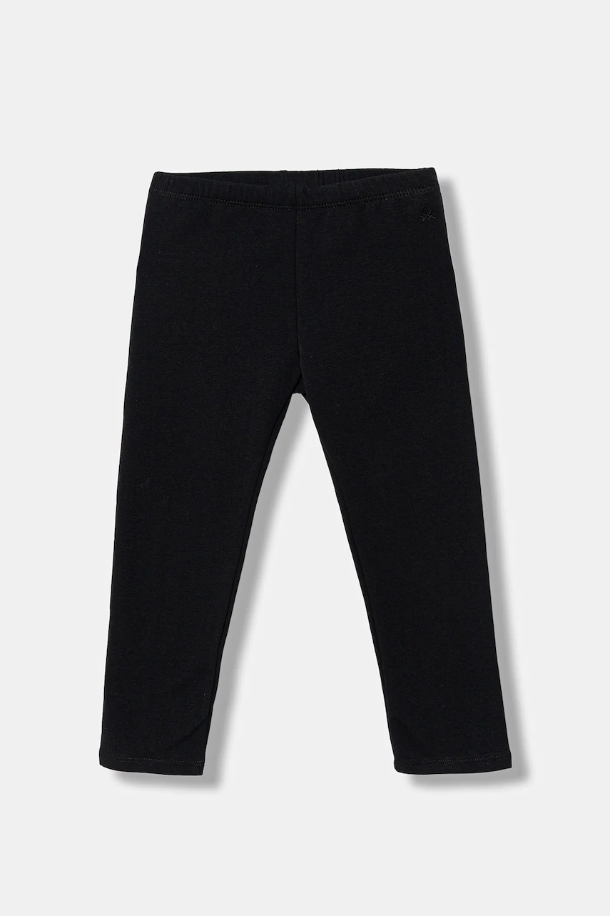 United Colors of Benetton leggins copii culoarea negru, uni, 3K1CGF019