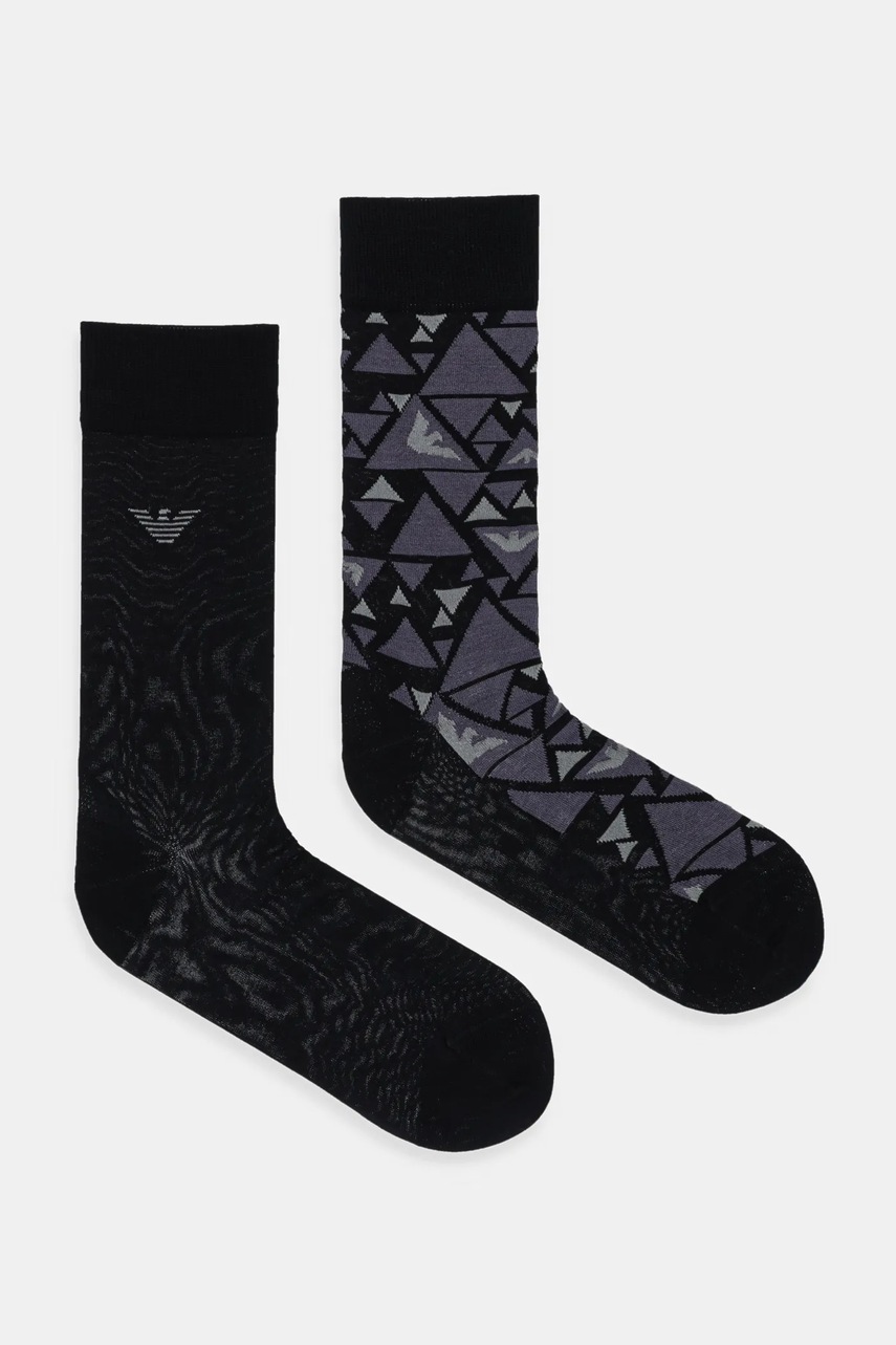 Emporio Armani Underwear șosete 2-pack culoarea negru, EM000543 AF18165