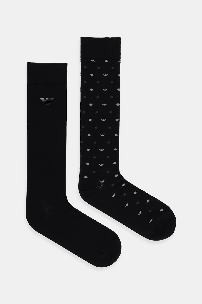 Emporio Armani Underwear șosete 2-pack culoarea negru, EM000545 AF18145