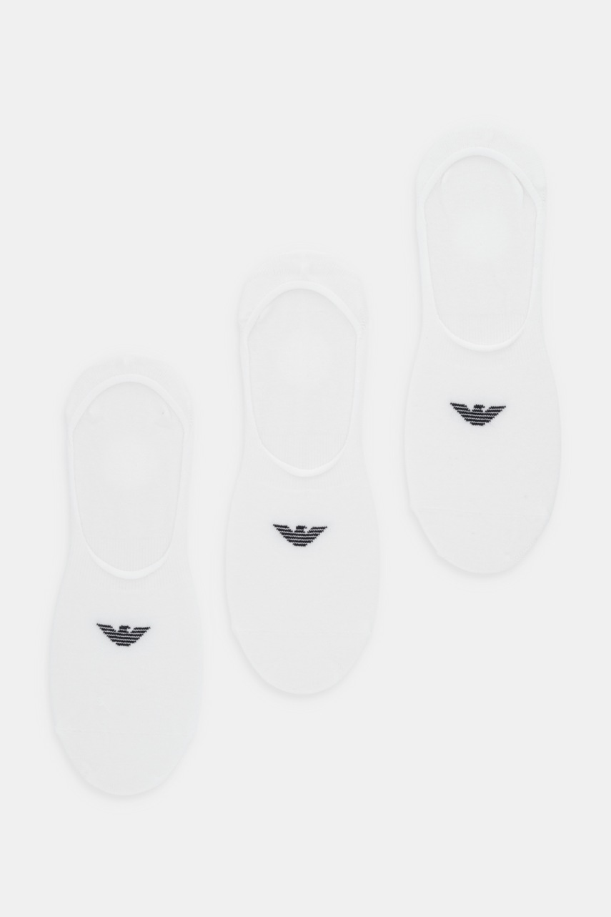 Levně Kotníkové ponožky Emporio Armani Underwear 3-pack bílá barva, EM000548 AF14446