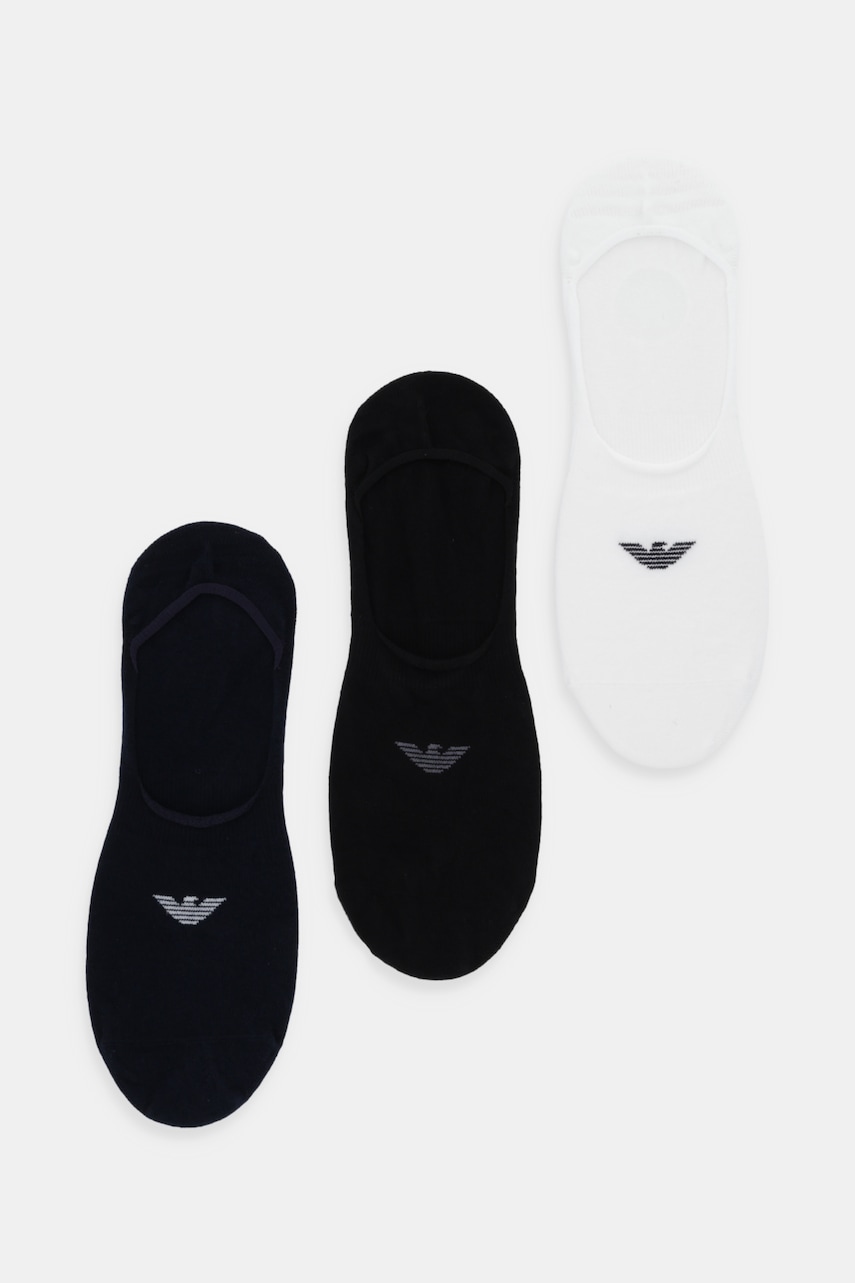 Levně Kotníkové ponožky Emporio Armani Underwear 3-pack černá barva, EM000548 AF14446