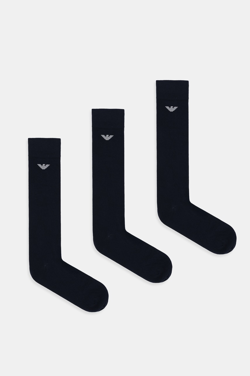 Levně Ponožky Emporio Armani Underwear 3-pack tmavomodrá barva, EM000556 AF14446