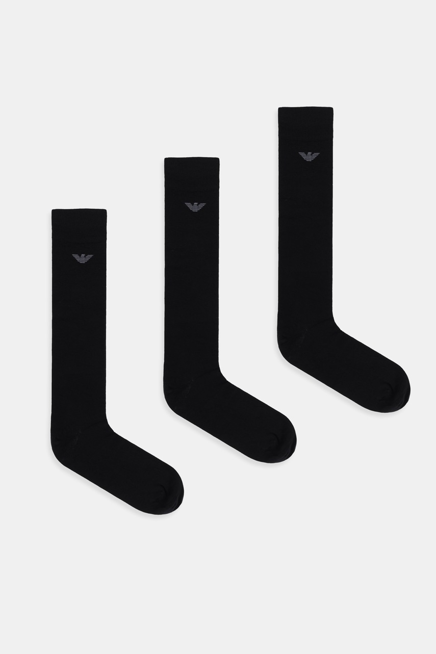 Levně Ponožky Emporio Armani Underwear 3-pack černá barva, EM000556 AF14446