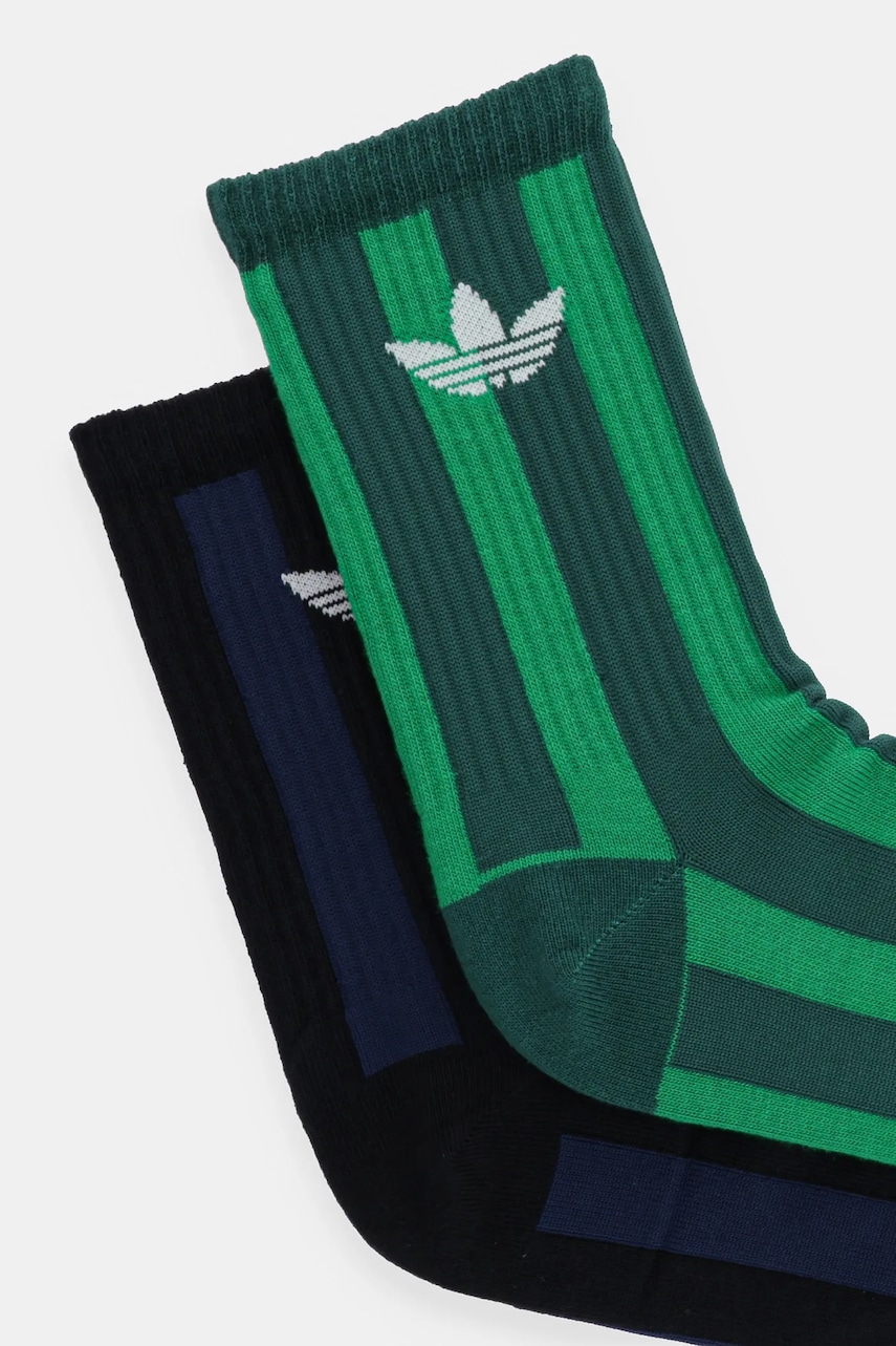 Носки adidas Originals Striped 2 шт цвет зелёный JW7984 Носки adidas Originals Striped 2 шт цвет зелёный JW7984