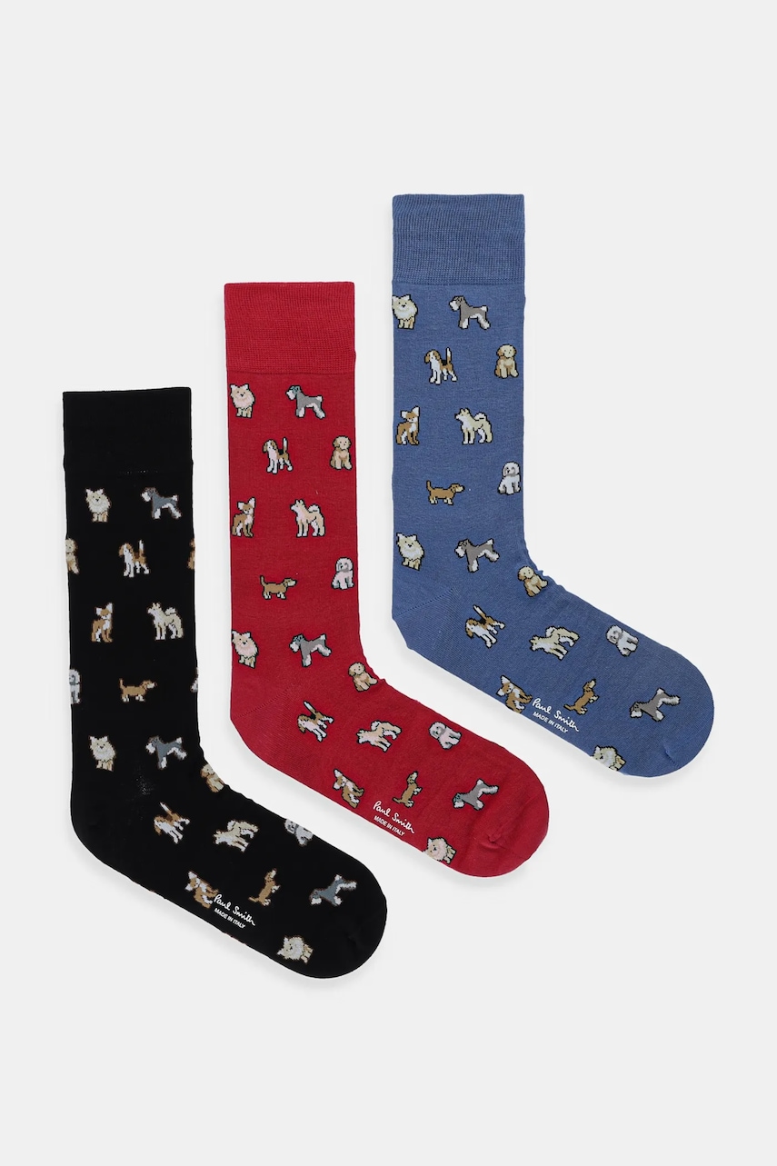 Paul Smith șosete 3-pack culoarea roșu, M1A-SOCK-TDOGS