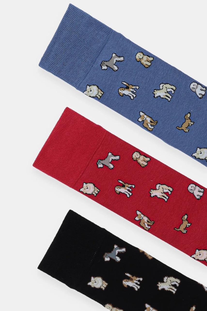 Носки Paul Smith 3 шт цвет красный M1A-SOCK-TDOGS