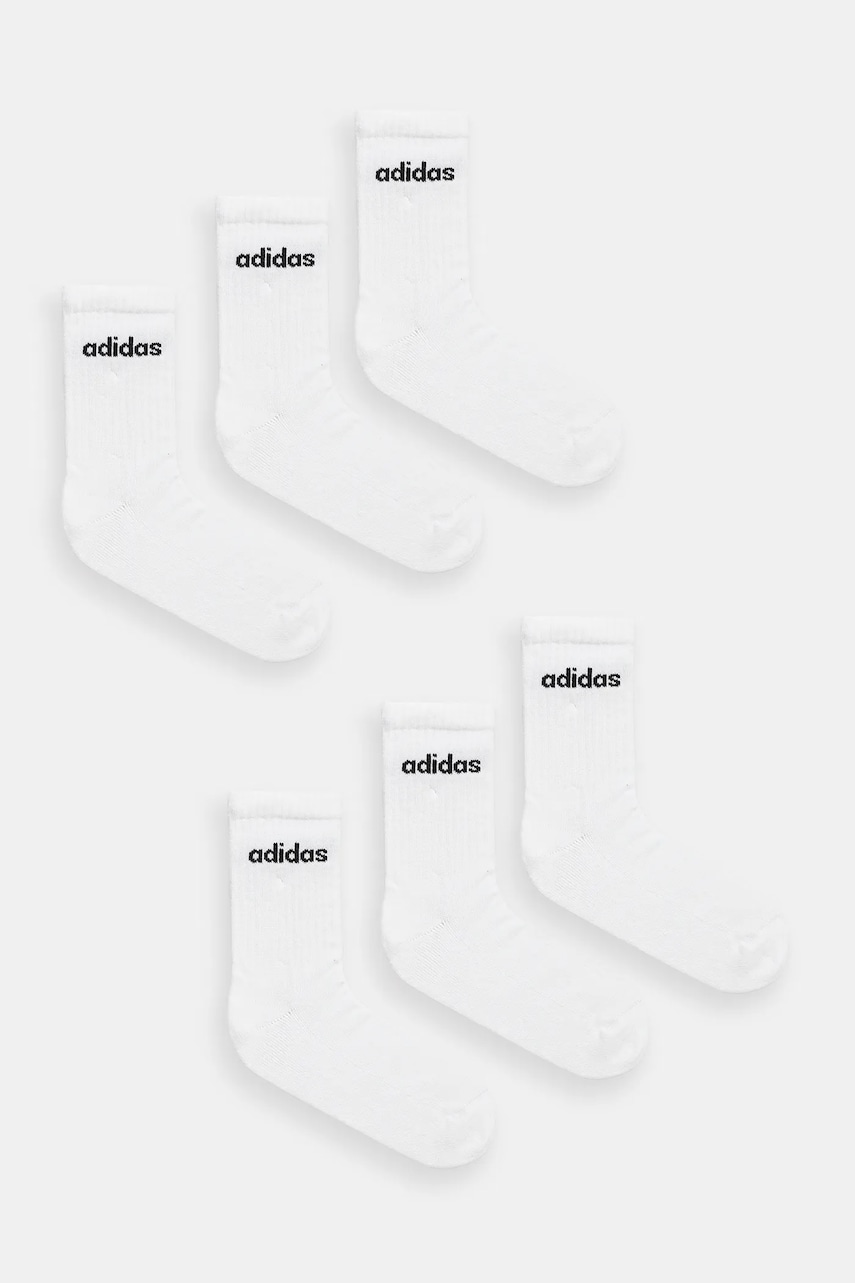 adidas șosete 6-pack culoarea alb, JL6096