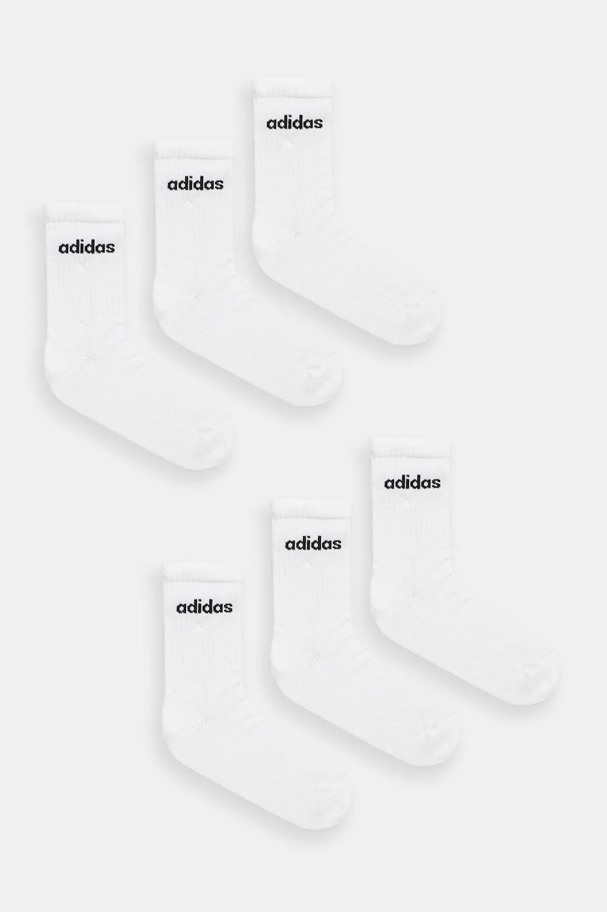 adidas șosete 6-pack culoarea alb, JL6096